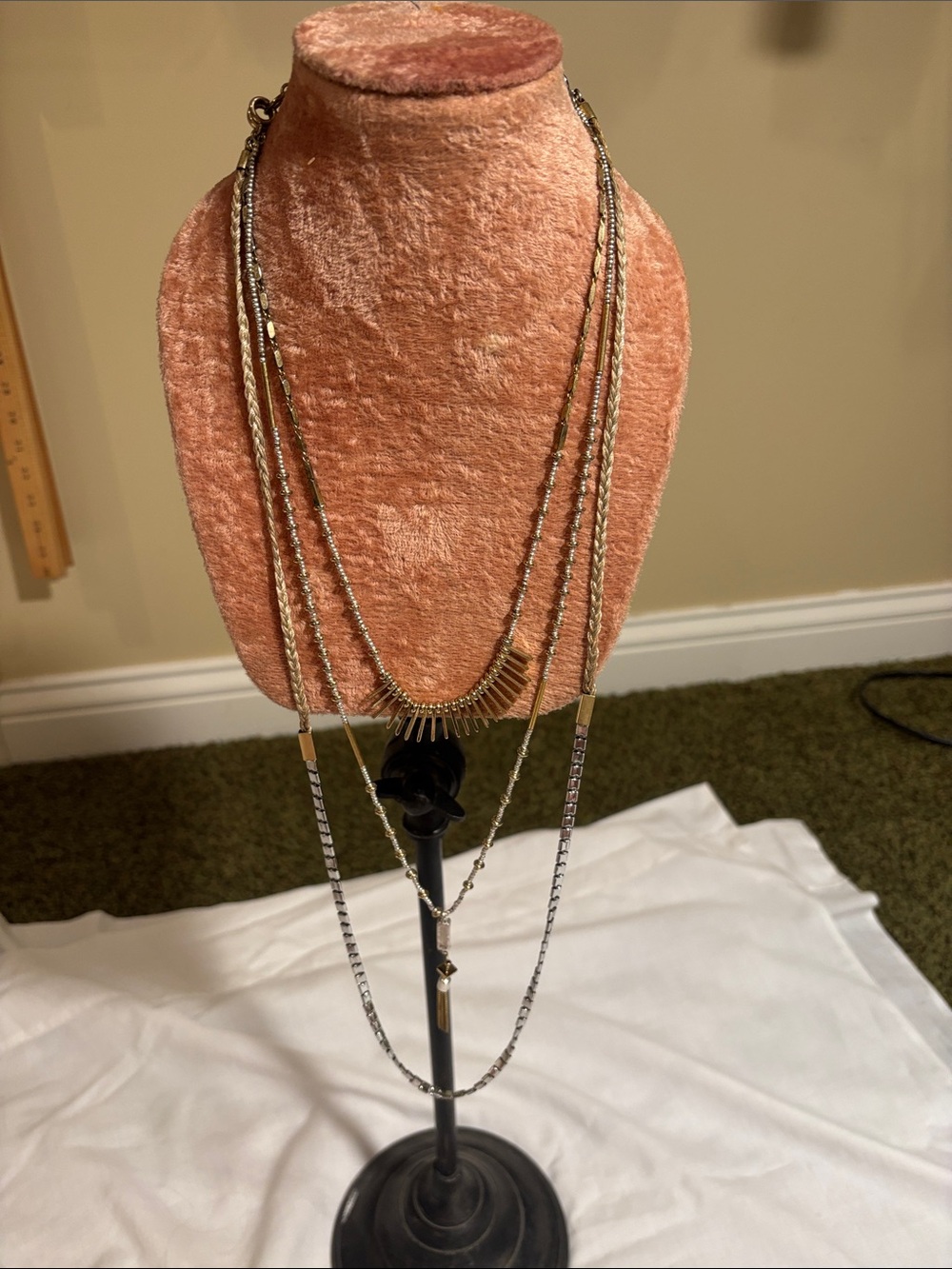 Stella & Dot Gold Multi-Strand Layered Necklace